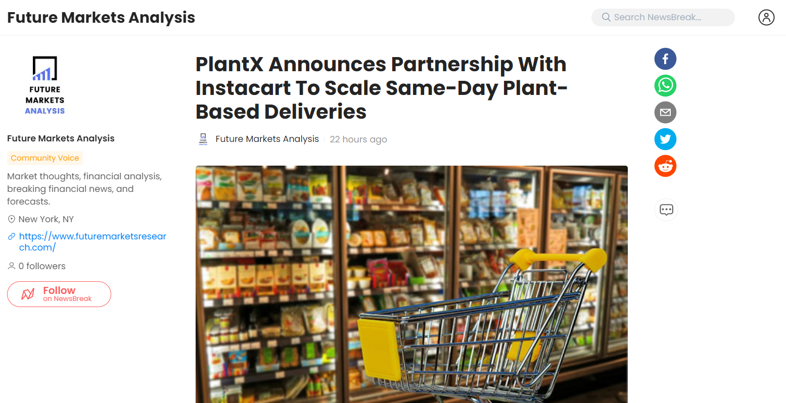 PlantX Announces Partnership